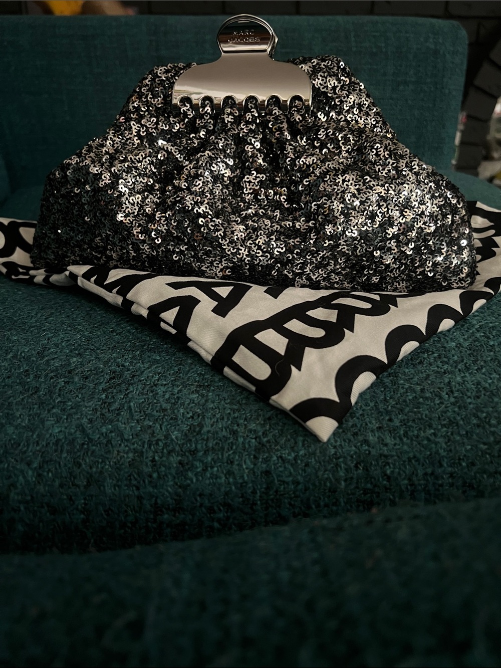 Sequin Clutch with Silver Hardware - clip clutch perfect for wedding season!